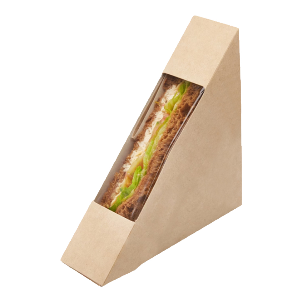Упаковка для сэндвича 126x126x41 крафт белый с окном SANDWICH 40 OSQ