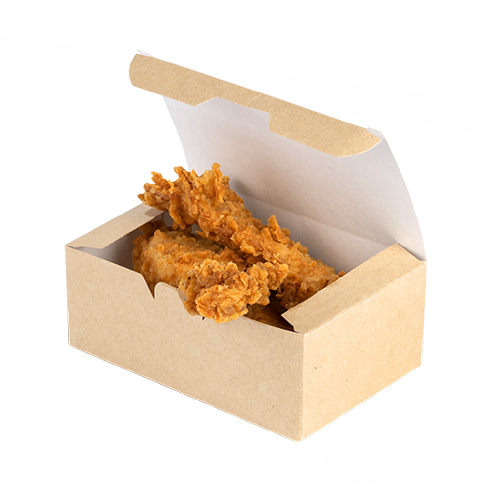 Коробка для наггетсов 115х75х45 крафт белый Fast Food Box S OSQ