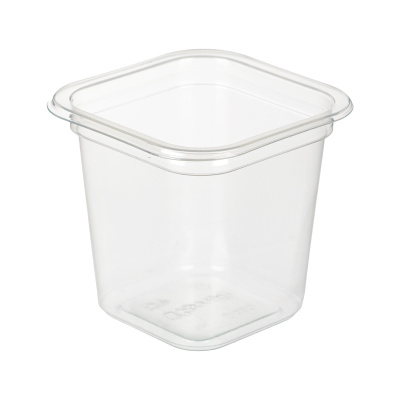 Контейнер стакан 450 мл квадрат 95х95х105 прозрачный без крышки Д-470 ПЭТ Комус