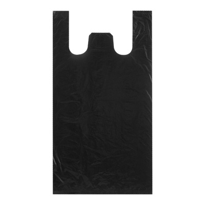 Пакет-майка-ПНД-30+12х55 25-черная