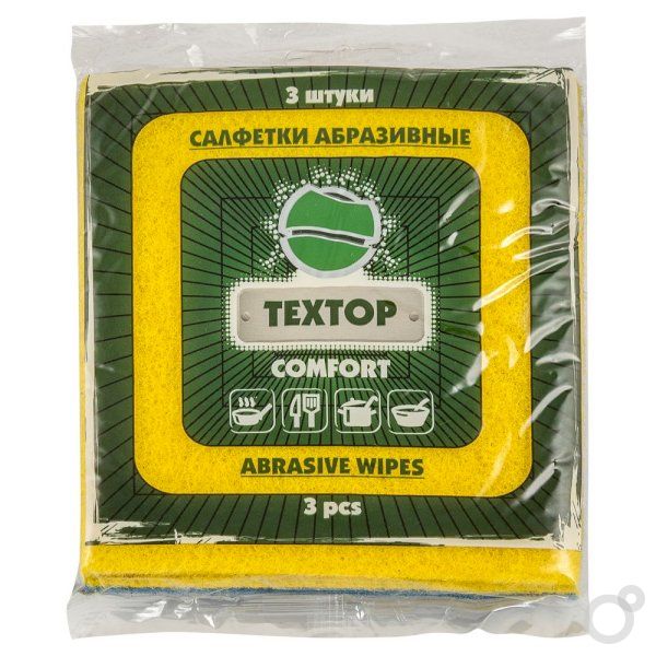 Салфетки жесткие абразивные ТЕХТОР 13,3х13,3 см 3 шт