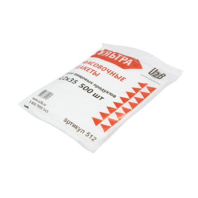 Пакет фасовочный ПНД УЛЬТРА 22х35 красный (500 шт) арт.512